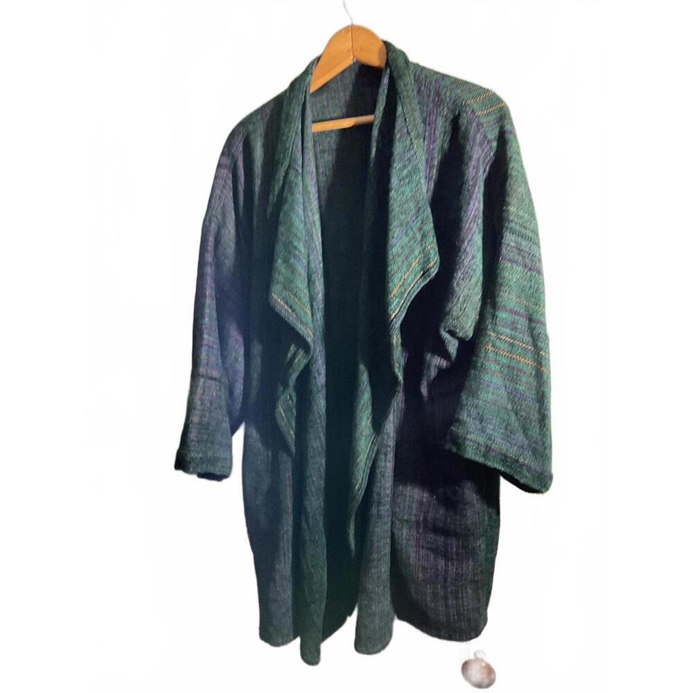 Marcia Hammond Women's Open-Front  Handwoven Art to Wear Cardigan Sweater